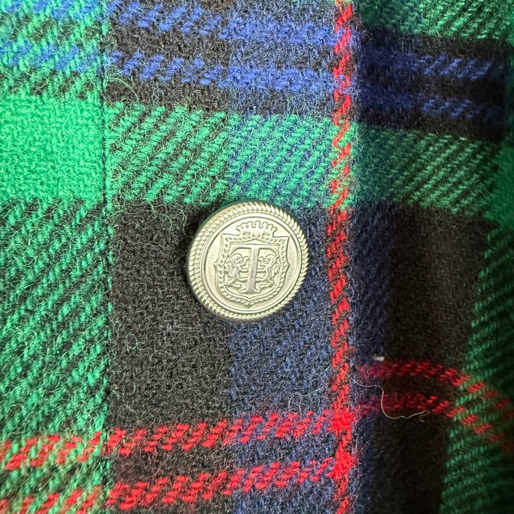 Talbots Green/Blue/Red Plaid Wool Blend A-Line Skirt Size 14 Office Career - Picture 3 of 9
